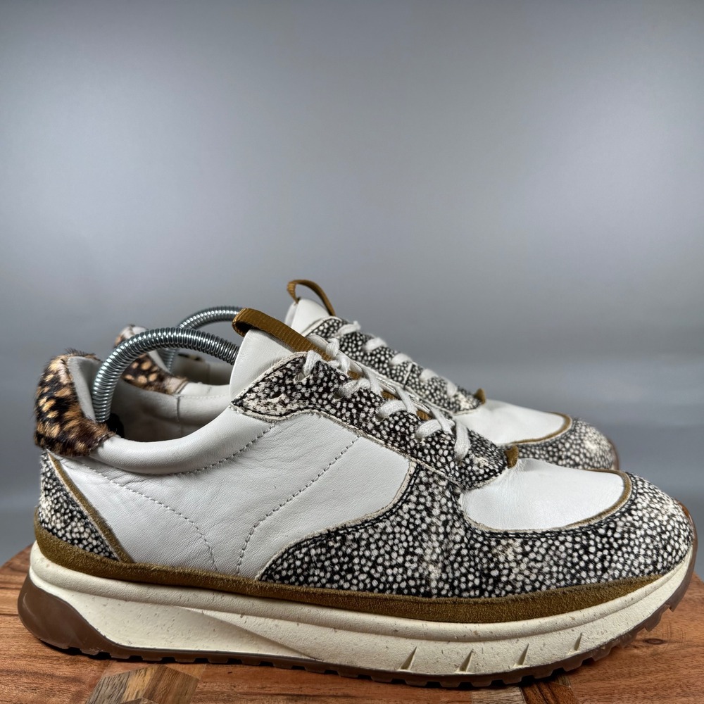 Madewell MWL Court‎ Sneakers White Animal Print Calf Hair Womens 11 Mens 9.5